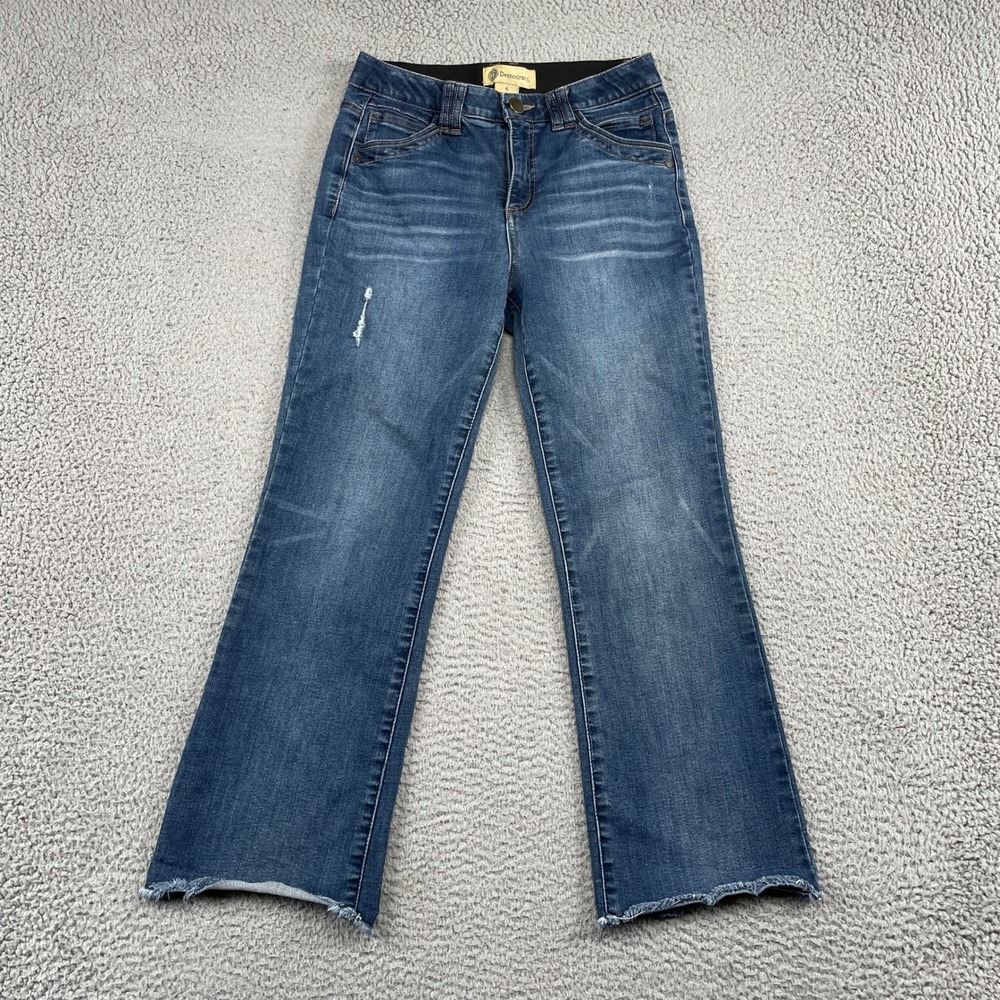 Democracy Jeans Women 6 Blue Ab Technology Bootcut Frayed Hem B2531KEOOXX
